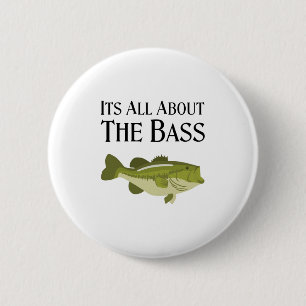 Badge Rond 5 Cm Il s’agit de BASS ! Pêcheur amusant