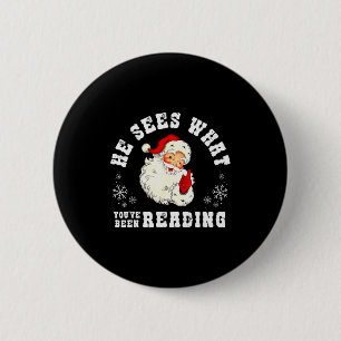 Badge Rond 5 Cm Il voit ce que vous avez lu Livre drôle et livresq