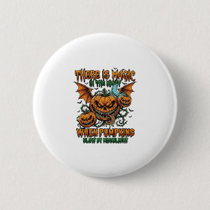 Badge Rond 5 Cm Il y a des citrouilles de monstre d'Halloween magi