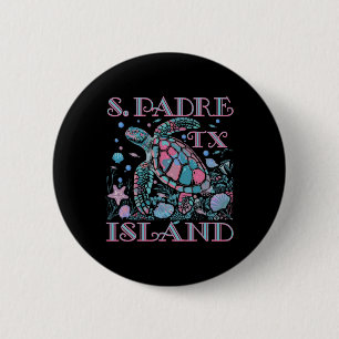 Badge Rond 5 Cm Île de South Padre Tx Amoureux des Tortues Plage C