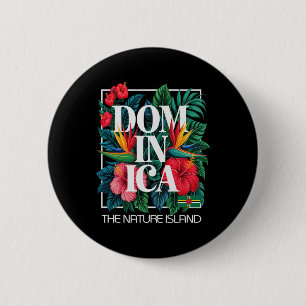 Badge Rond 5 Cm Île de vacances de la Dominique Antilles Caraïbes