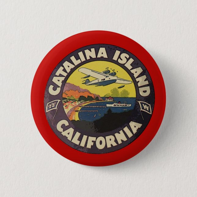 Badge Rond 5 Cm Île la Californie de Catalina (Devant)