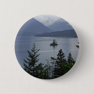 Badge Rond 5 Cm Île sauvage d'oie en parc national de glacier