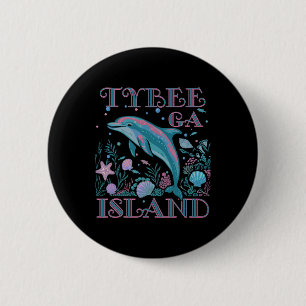 Badge Rond 5 Cm Île Tybee Ga Amoureux Dauphin Souvenir de plage co