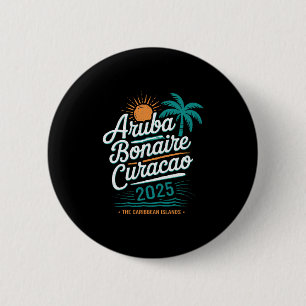 Badge Rond 5 Cm Îles Abc Aruba Bonaire Curaçao Croisière Vacances