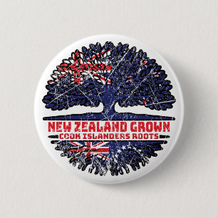 Badge Rond 5 Cm Îles Cook Île Nouvelle-Zélande Nouvelle-Zélande