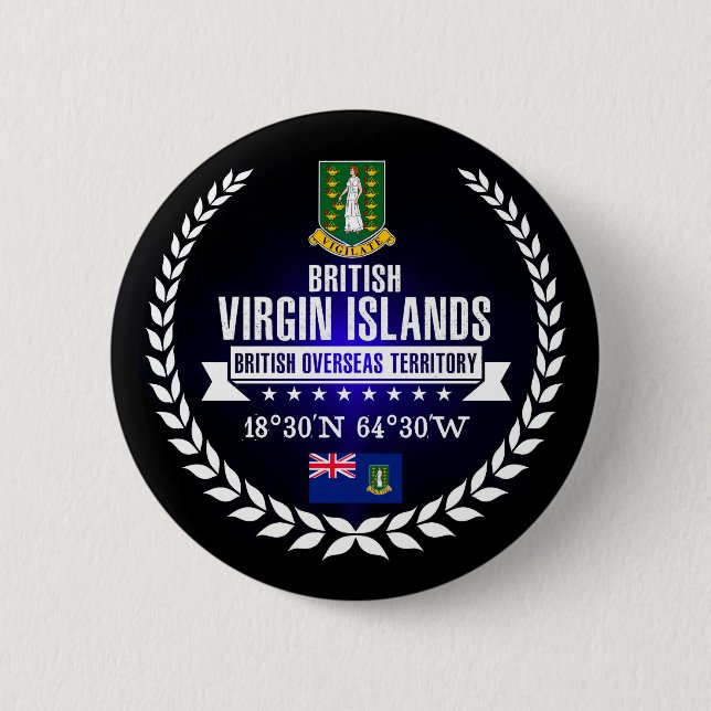 Badge Rond 5 Cm Îles Vierges britanniques (Devant)