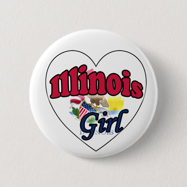 Badge Rond 5 Cm Illinois Girl (Devant)