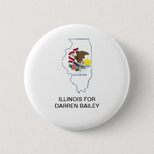 Badge Rond 5 Cm ILLINOIS pour DARREN BAILEY GOVERNOR Button