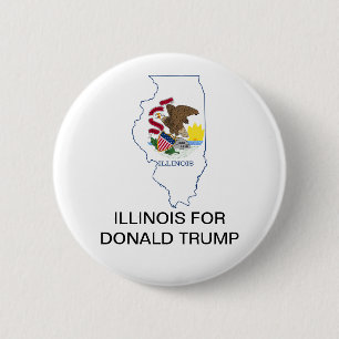 Badge Rond 5 Cm ILLINOIS pour le bouton présidentiel DONALD TRUMP 