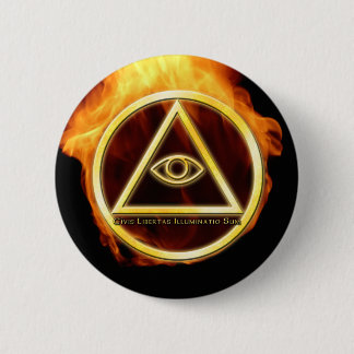 Badge Rond 5 Cm Illuminati sur le feu