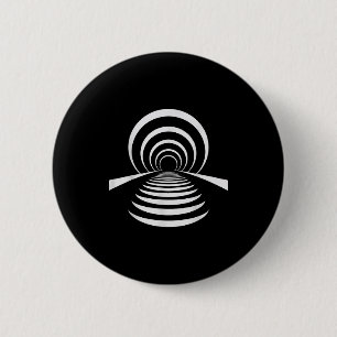 Badge Rond 5 Cm Illusion de l'au-delà chrétien Tunnel Rétro Abstra