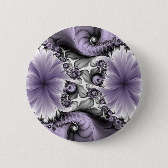 Badge Rond 5 Cm Illusion Lilac Abstrait Floral Fractal Art Imagina (Devant)