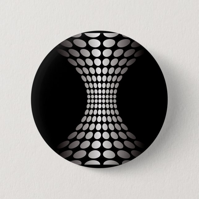 Badge Rond 5 Cm Illusion optique noire et blanche (Devant)