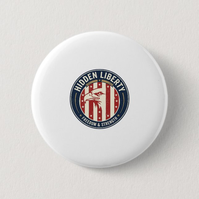 Badge Rond 5 Cm Illusion Patriotique de Liberté Cachée Optique (Devant)