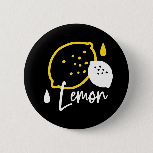 Badge Rond 5 Cm Illustration Abstraite au citron - Art des agrumes (Devant)