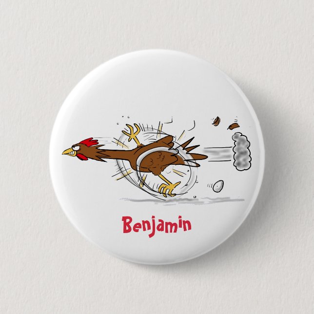 Badge Rond 5 Cm Illustration amusante de poulet cool (Devant)