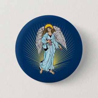 Badge Rond 5 Cm Illustration antique d'un ange sur des T-shirts,