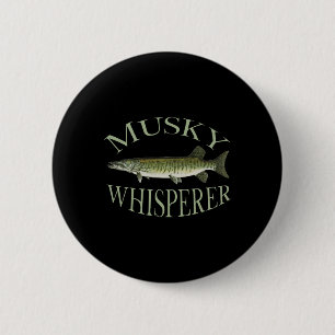 Badge Rond 5 Cm Illustration artistique de poisson Musky Muskellun