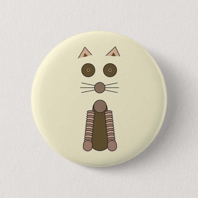 Badge Rond 5 Cm Illustration CAT Tabby (Devant)