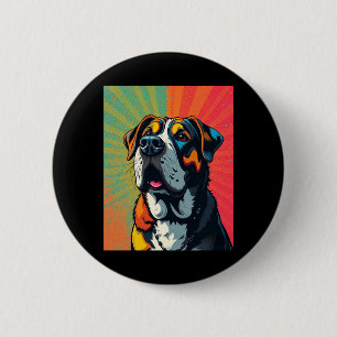 Badge Rond 5 Cm Illustration colorée de chien d'art pop � gras et