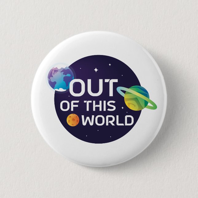 Badge Rond 5 Cm Illustration cosmique à partir de cet espace extra (Devant)