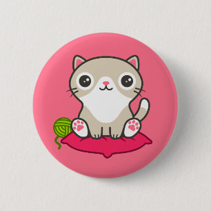 Badge Rond 5 Cm Illustration Cute Kitty