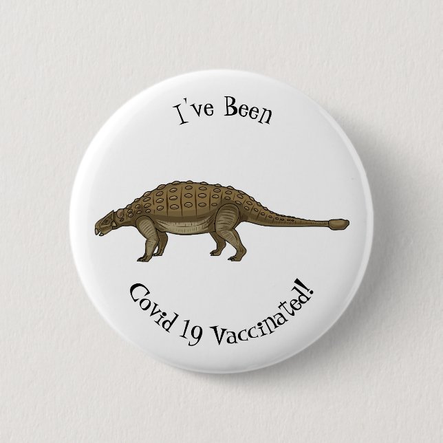 Badge Rond 5 Cm Illustration d'Ankylosaurus (Devant)