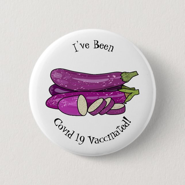 Badge Rond 5 Cm Illustration d'aubergine (Devant)