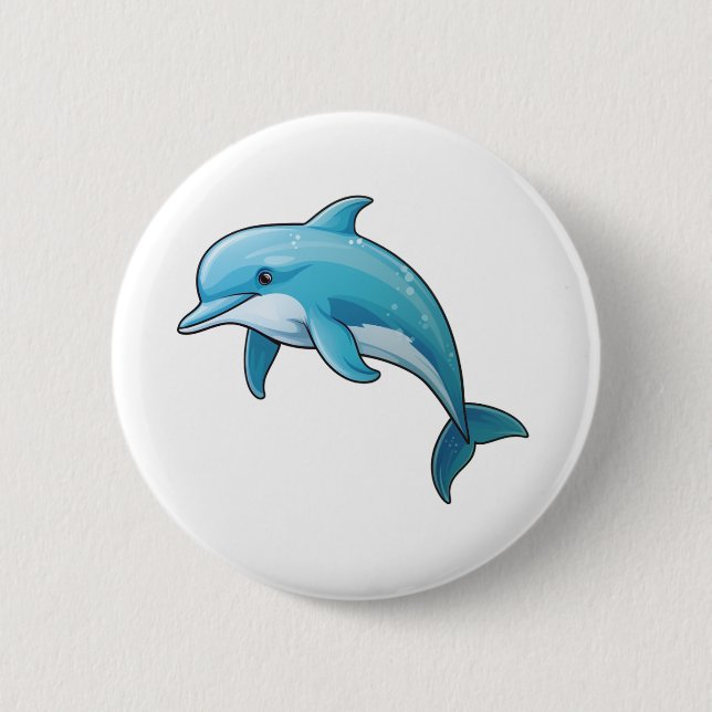 Badge Rond 5 Cm Illustration dauphin de dessin (Devant)