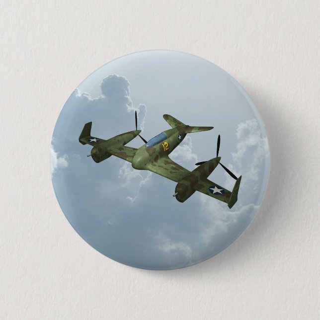 Badge Rond 5 Cm Illustration d'aviation militaire de vol de warbir (Devant)