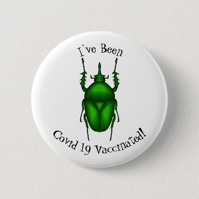Badge Rond 5 Cm Illustration de bug Mecynorhina torquata (Devant)