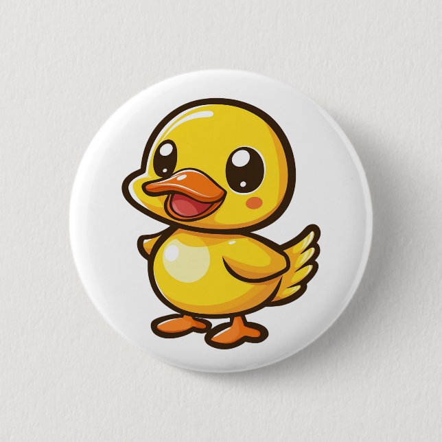 Badge Rond 5 Cm Illustration de canard de dessin (Devant)