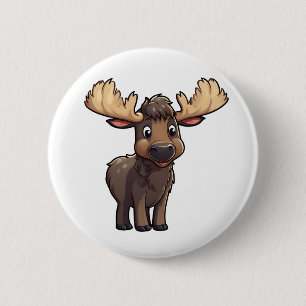 Badge Rond 5 Cm Illustration de cerf de dessin
