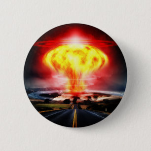 Badge Rond 5 Cm Illustration de champignon atomique d'explosion