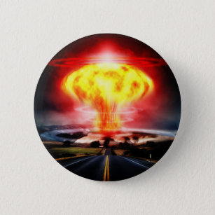 Badge Rond 5 Cm Illustration de champignon atomique d'explosion