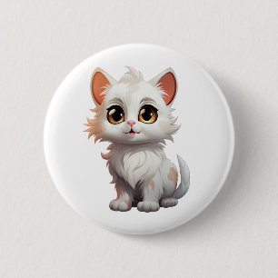 Badge Rond 5 Cm Illustration de chat de dessin animé