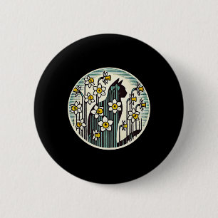 Badge Rond 5 Cm Illustration de chat Kitty de printemps Chatons au