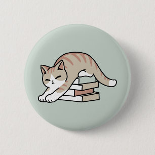 Badge Rond 5 Cm Illustration de chat Lover - Curled Up & Cosy