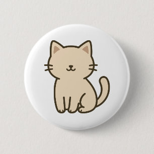 Badge Rond 5 Cm Illustration de chatte en dessin mignon - Kitt bei