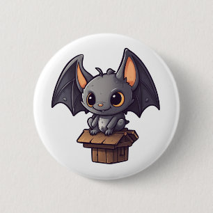 Badge Rond 5 Cm Illustration de chauve-souris de dessin animé