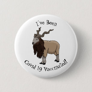 Badge Rond 5 Cm Illustration de chèvre de Markhor