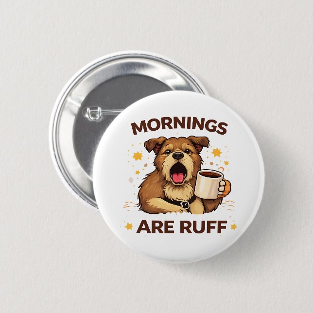 Badge Rond 5 Cm Illustration de chien confortable (Devant & derrière)