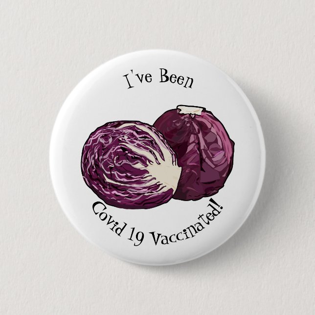 Badge Rond 5 Cm Illustration de chou rouge (Devant)
