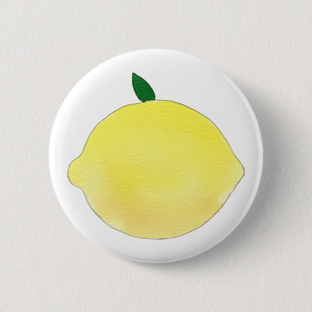 Badge Rond 5 Cm Illustration de citron jaune vibrant (Devant)