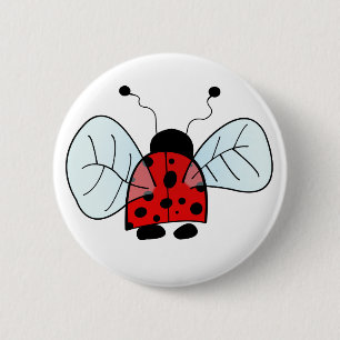 Badge Rond 5 Cm Illustration de coccinelle mignonne