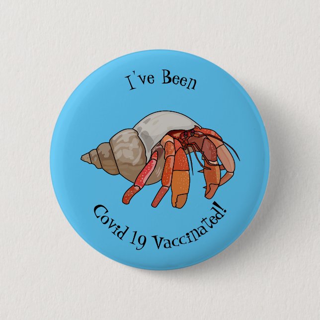Badge Rond 5 Cm Illustration de crabe ermite (Devant)