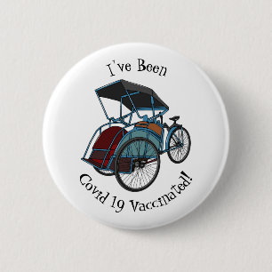 Badge Rond 5 Cm Illustration de cyclo-pousse