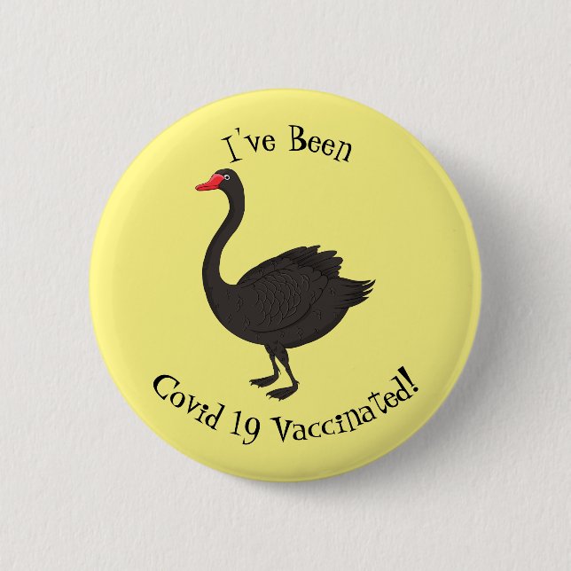 Badge Rond 5 Cm Illustration de cygne noir (Devant)
