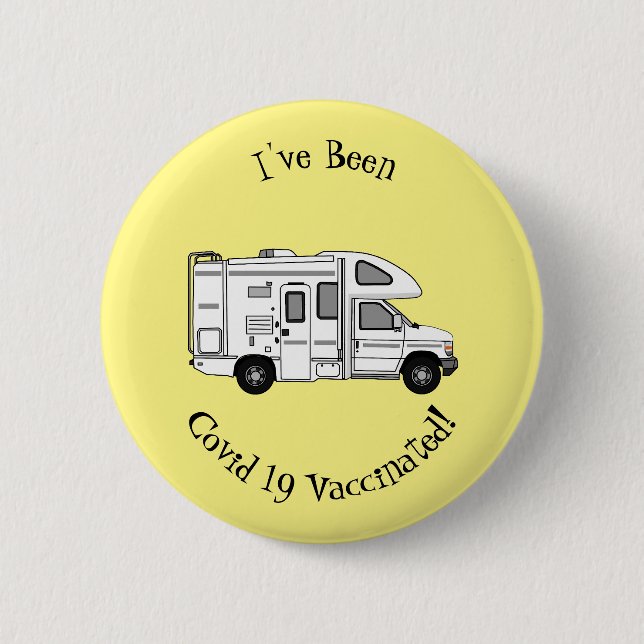 Badge Rond 5 Cm Illustration de dessin animé Campervan (Devant)